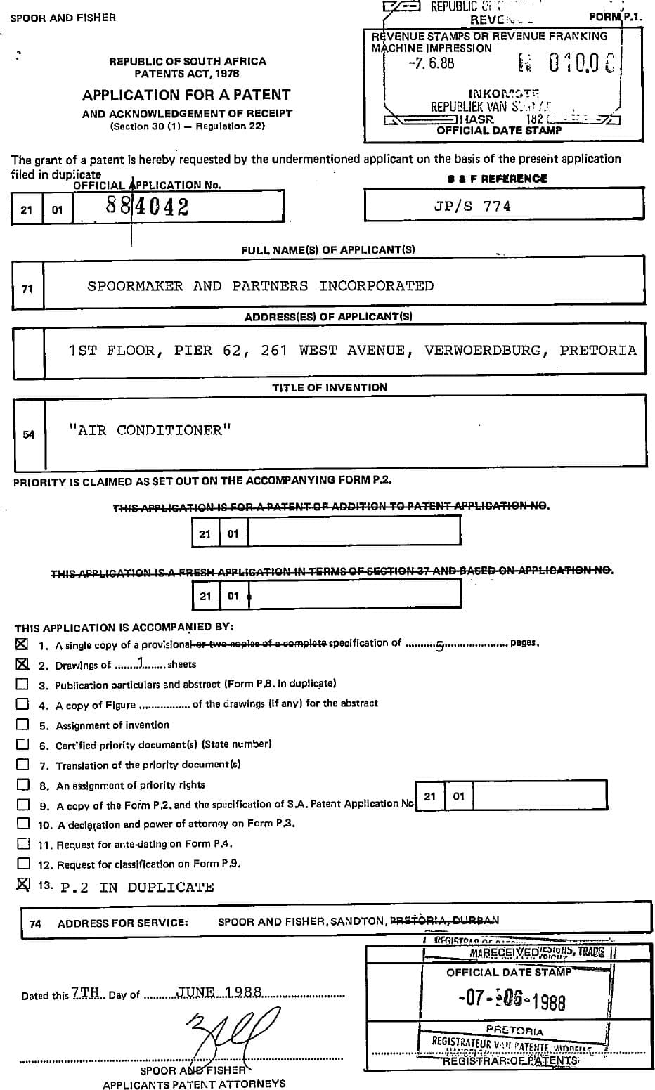 Air Conditioner — original document, page 1