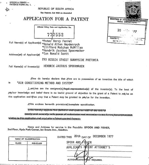 Air Conditioning Method and System — original document, page 1
