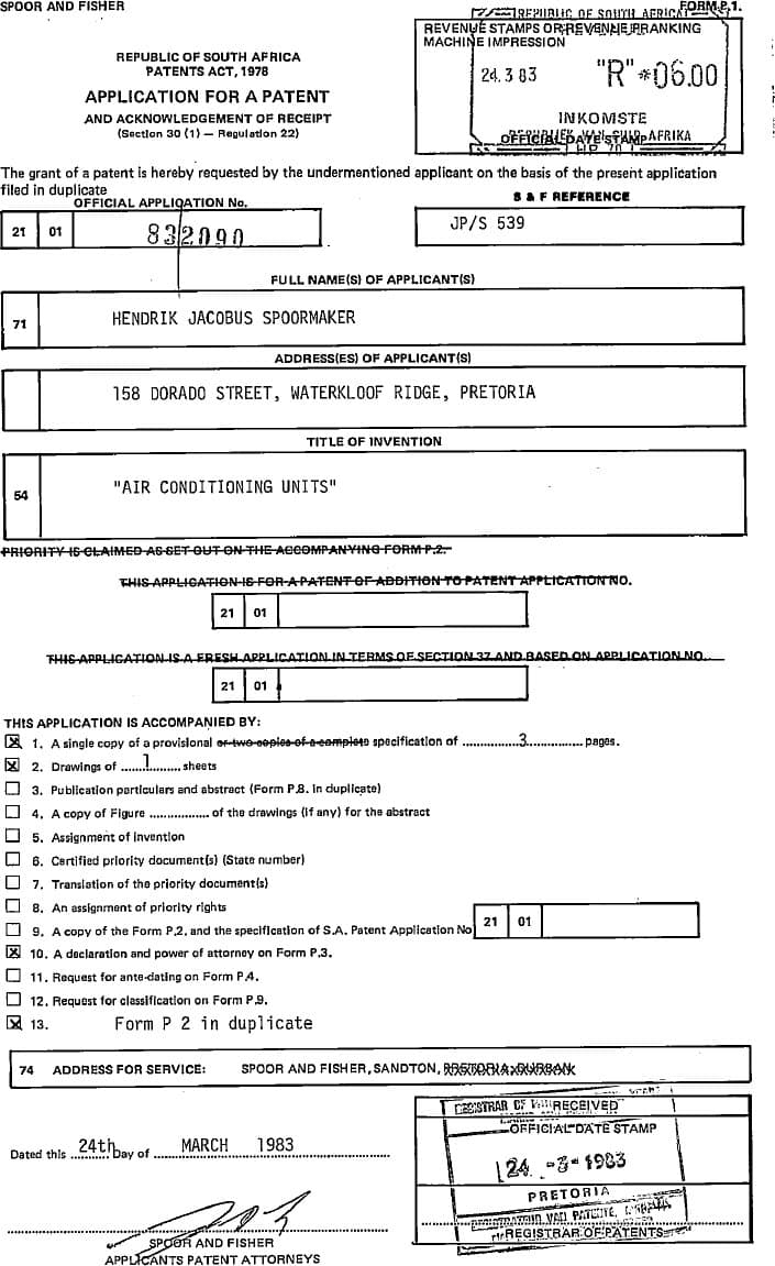 Air Conditioning Units — original document, page 1