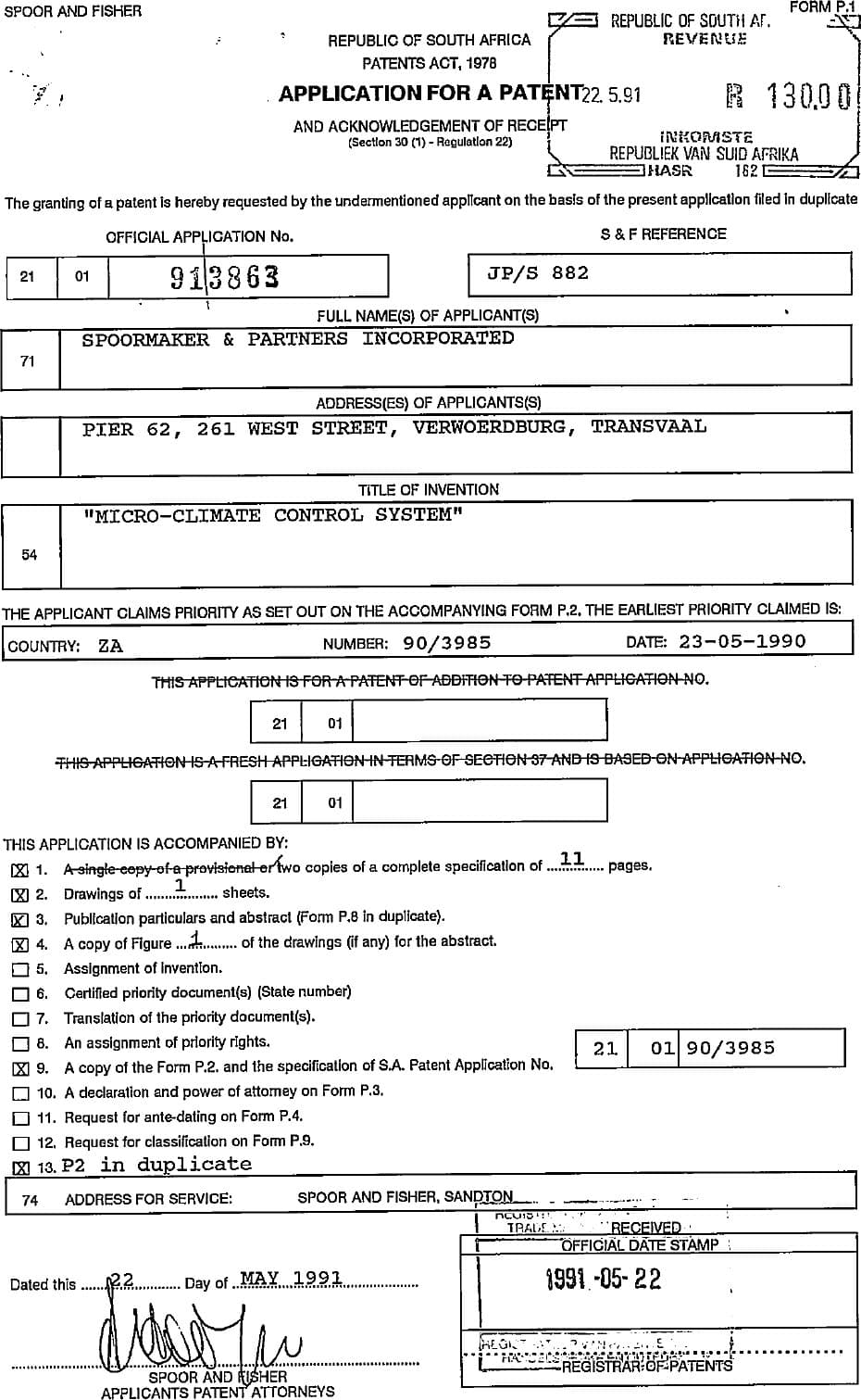 Micro Climate Control System — original document, page 1